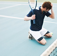 a struggling tennis player