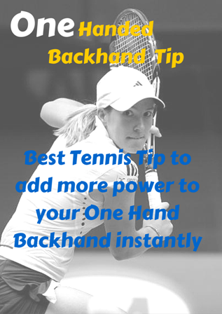 One Handed Backhand Tip